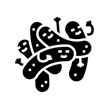 Bacillus bacteria virus glyph icon vector illustration Stock Illustration