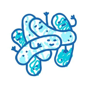 Bacillus bacteria virus icon doodle illustration Stock Illustration