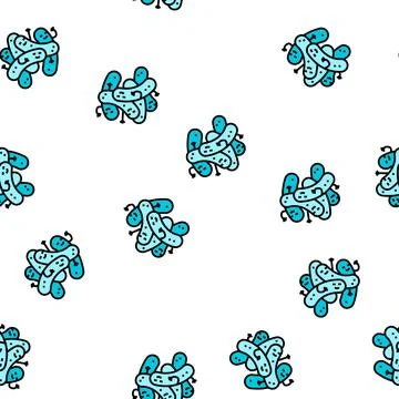 Bacillus bacteria virus vector seamless pattern Stock Illustration