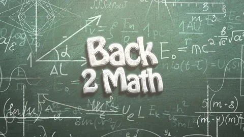 Back 2 Math with mathematical formula on blackboard Stock Footage 168048255
