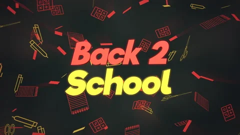 Back 2 School with school elements and shapes Stock Footage 209757972