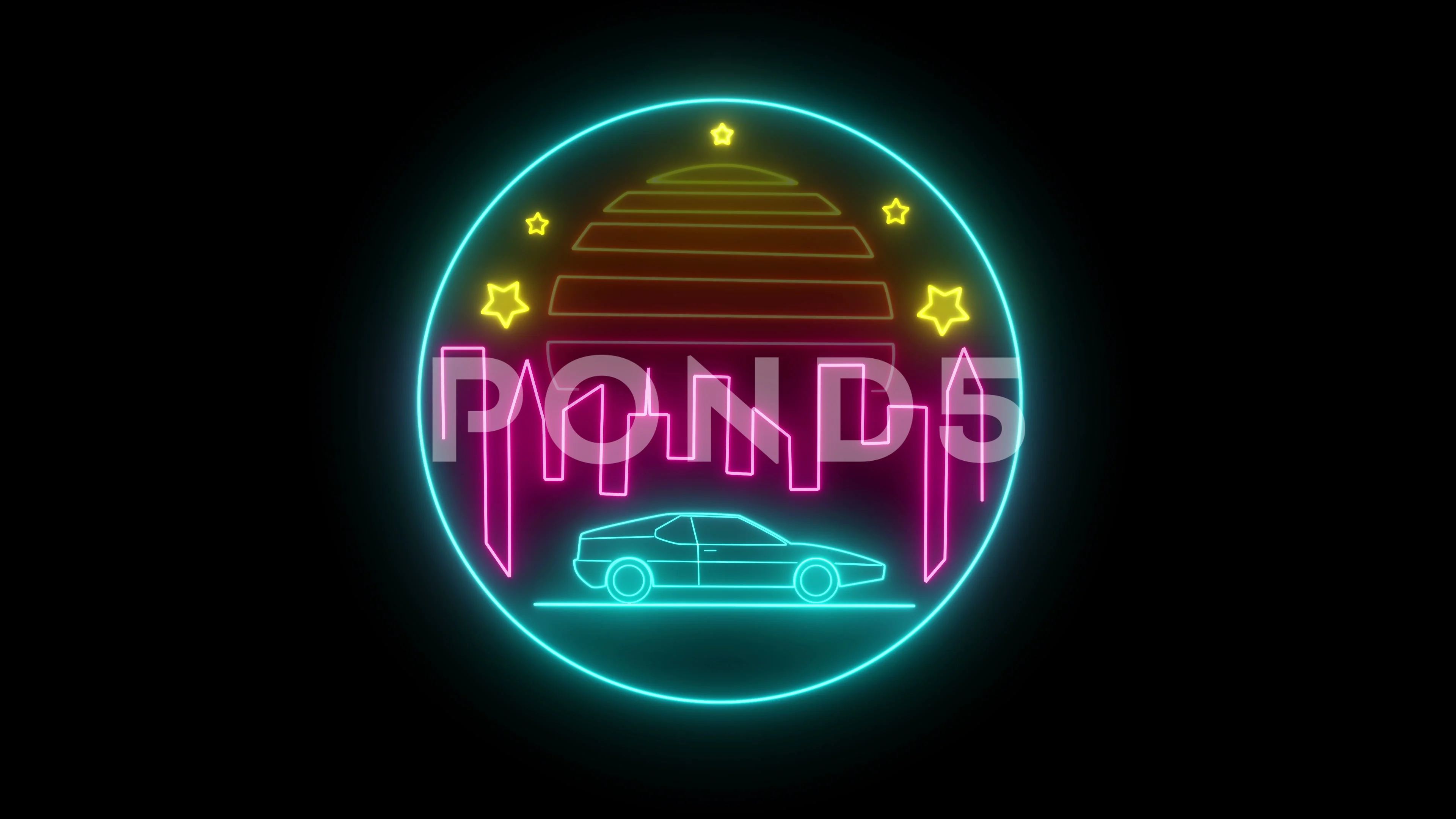 80's neon logo