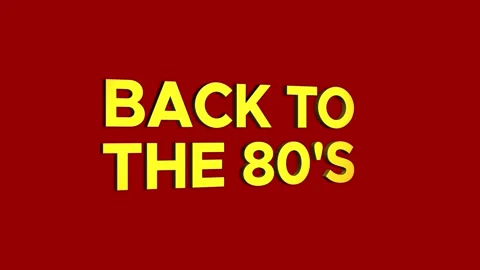 Back to the 80's text 3D word rotation animation video effect for trailer title Stock Footage 313715525