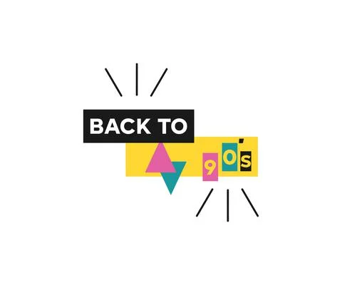 Back to the 90s logo design. Retro light banner vector design and illustration. Illustrazione stock