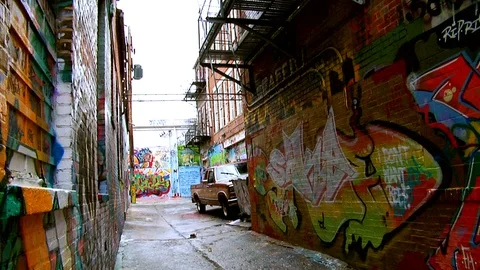 The back alley Stock Footage 127935133