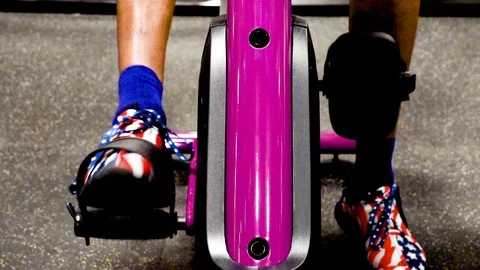 Back and forth peddling Stock Footage 125641458