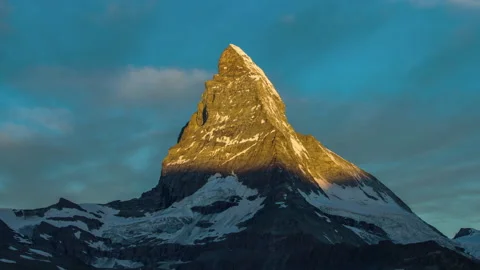 Back and forth timelapse video of Matterhorn, Alps Stock Footage 133284040