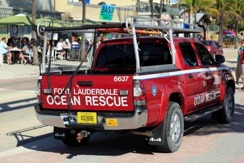 Back and side of ocean rescue vehicle Foto stock