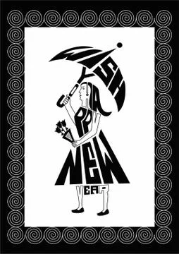 Back and white creative poster Stock Illustration