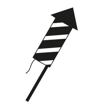 Back and white firework rocket Stock Illustration