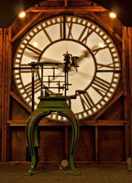 Back of an antique clock Stock Photos