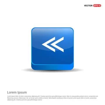 Back arrow icon - 3d Blue Button Illustrazione stock