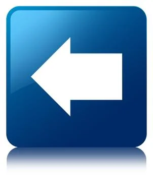 Back arrow icon blue square button Stock Illustration