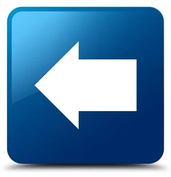 Back arrow icon blue square button Illustrazione stock