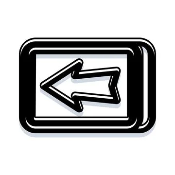 Back arrow icon for direction menu navigations Stock Illustration