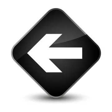 Back arrow icon elegant black diamond button Stock Illustration