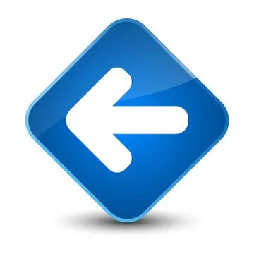 Back arrow icon elegant blue diamond button Stock Illustration