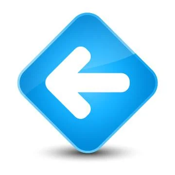 Back arrow icon elegant cyan blue diamond button Stock Illustration
