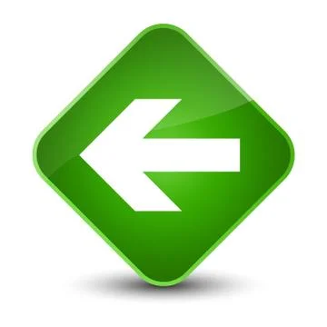 Back arrow icon elegant green diamond button Stock Illustration