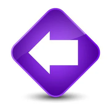 Back arrow icon elegant purple diamond button Stock Illustration