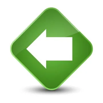 Back arrow icon elegant soft green diamond button Stock Illustration