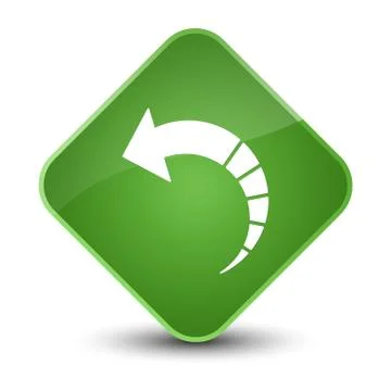 Back arrow icon elegant soft green diamond button Stock Illustration
