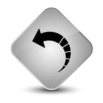 Back arrow icon elegant white diamond button Illustrazione stock
