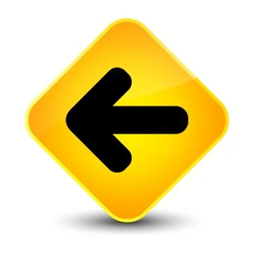 Back arrow icon elegant yellow diamond button Stock Illustration
