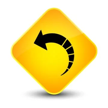 Back arrow icon elegant yellow diamond button Stock Illustration