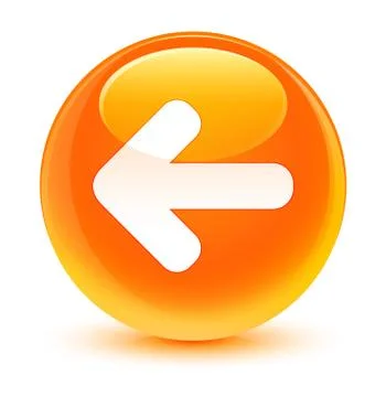 Back arrow icon glassy orange round button Stock Illustration