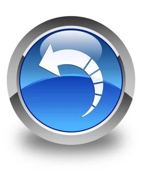 Back arrow icon glossy blue round button Stock Illustration
