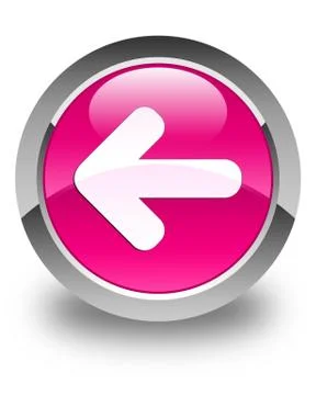 Back arrow icon glossy pink round button Stock Illustration