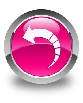 Back arrow icon glossy pink round button Stock Illustration