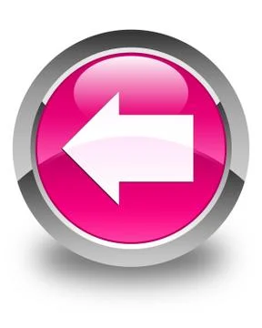 Back arrow icon glossy pink round button Stock Illustration