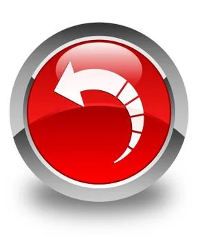 Back arrow icon glossy red round button Stock Illustration