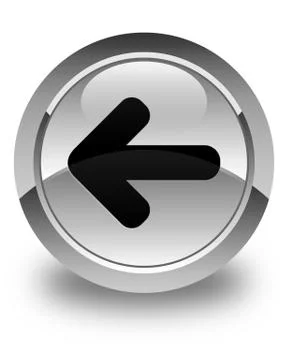 Back arrow icon glossy white round button Stock Illustration
