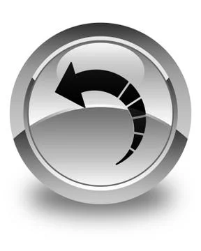 Back arrow icon glossy white round button Stock Illustration