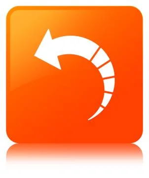 Back arrow icon orange square button Stock Illustration