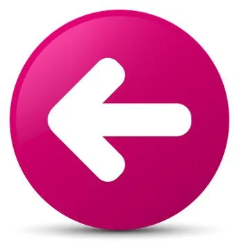 Back arrow icon pink round button Stock Illustration