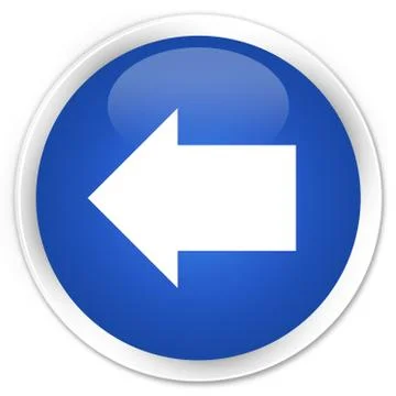 Back arrow icon premium blue round button Stock Illustration