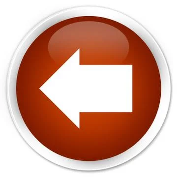Back arrow icon premium brown round button Stock Illustration