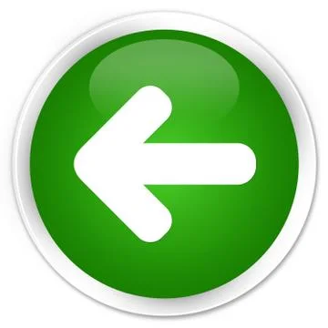 Back arrow icon premium green round button Stock Illustration