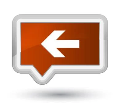 Back arrow icon prime brown banner button Stock Illustration