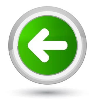 Back arrow icon prime green round button Stock Illustration