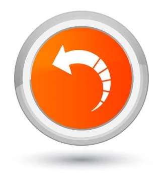 Back arrow icon prime orange round button Stock Illustration