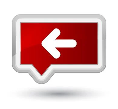 Back arrow icon prime red banner button Stock Illustration