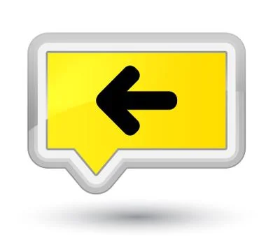 Back arrow icon prime yellow banner button Illustrazione stock