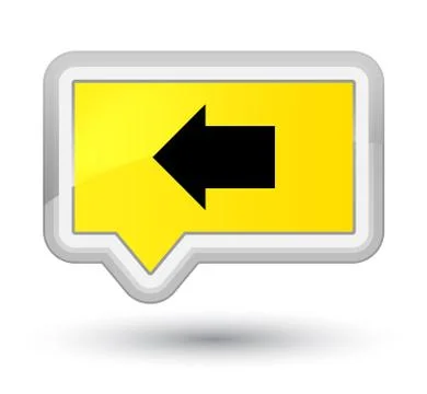 Back arrow icon prime yellow banner button Stock Illustration