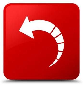 Back arrow icon red square button Stock Illustration