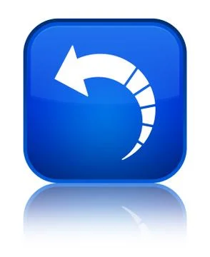 Back arrow icon special blue square button Stock Illustration